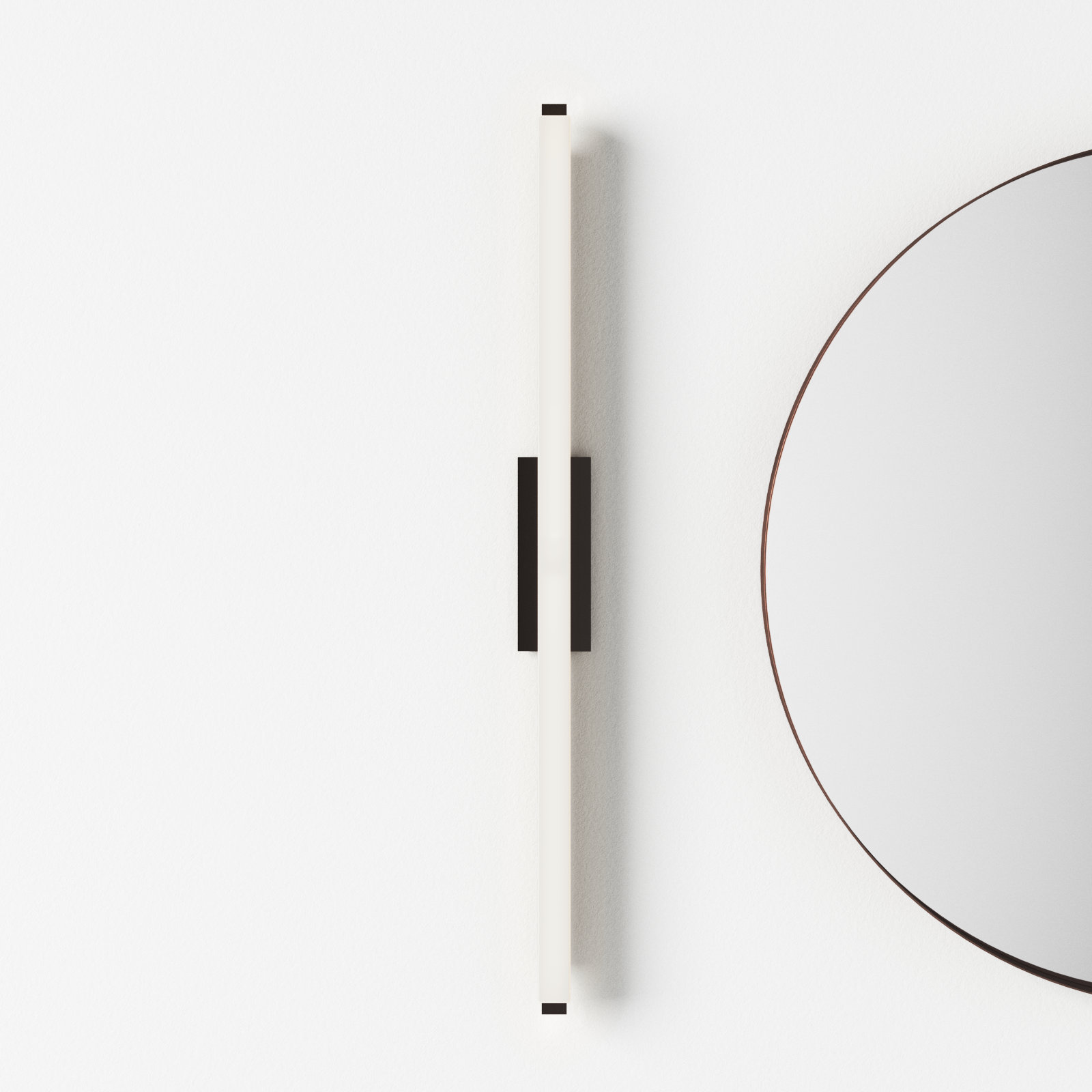 Erby Single Light Dimmable LED Flush Mounted Sconce, 3500K, Black, 3" H x 37.75" W x 3.38" D