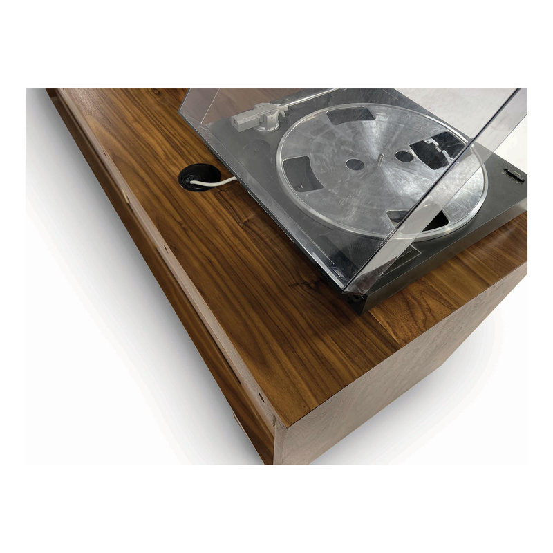 Wall Mounted Media Console, 18.75"H x 66.13"L x 19"W, Natural Walnut