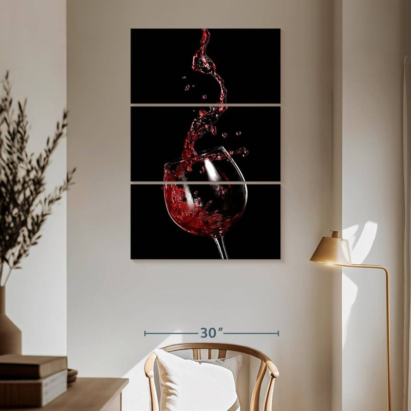Yarlin Red Wine Splash, 65" H x 42" W