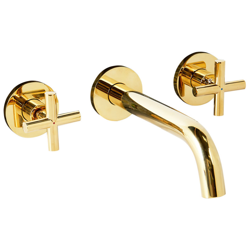 Wall Mounted Basin Mixer Tap KAIETEUR, Gold