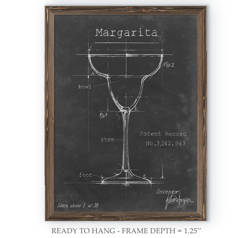 «Barware Blueprint VI» par Paul Cezanne - reproduction d'art encadrée, H 38 po x l 28 po x P 1,25 po, Espresso Framed Canvas