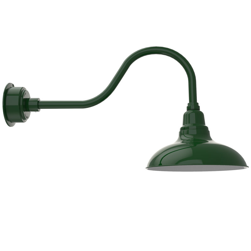 Luminaire de grange d’extérieur à del Idella, Vert rétro, H 17 po x l 12 po x P 38 po