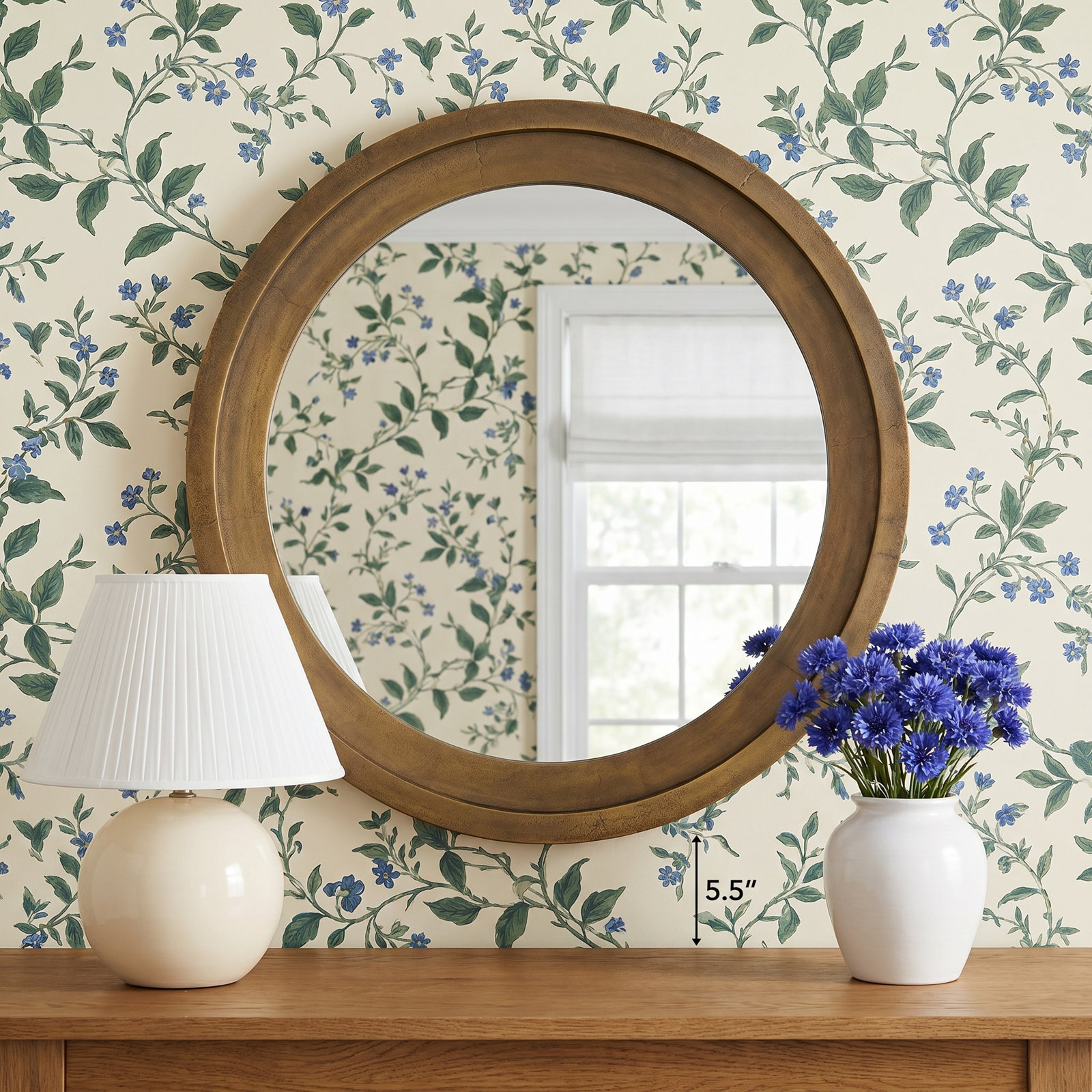 Canto 33" Accent Mirror, Oxidized Brass