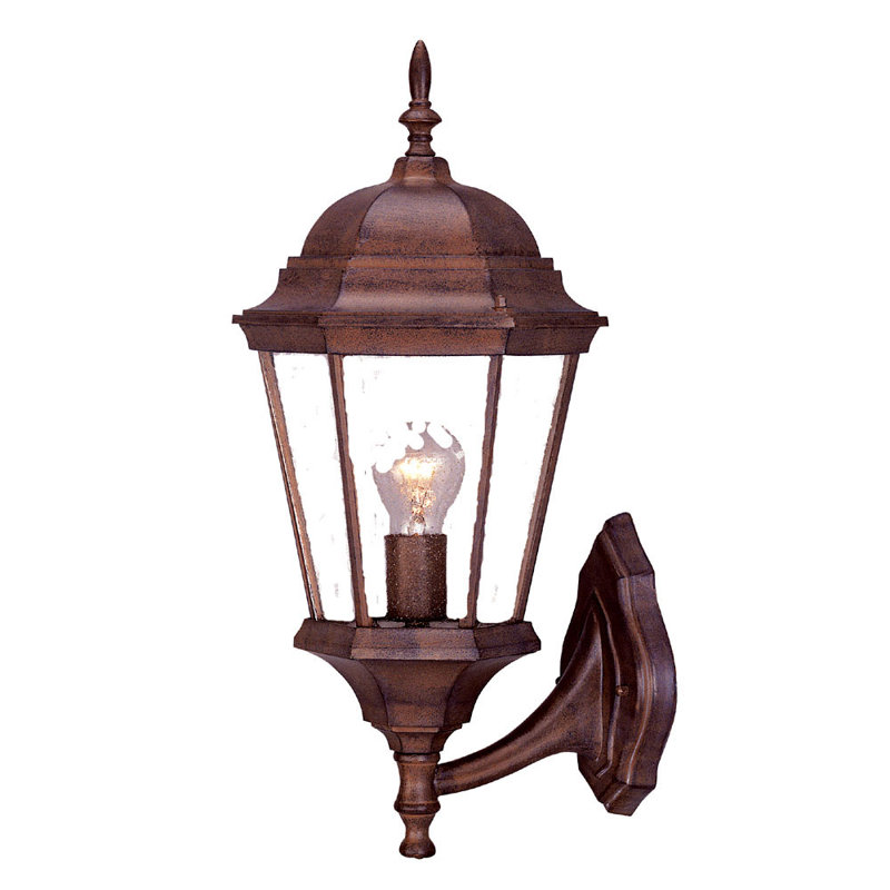 Howa Wall Light, Burled Walnut, Clear Beveled