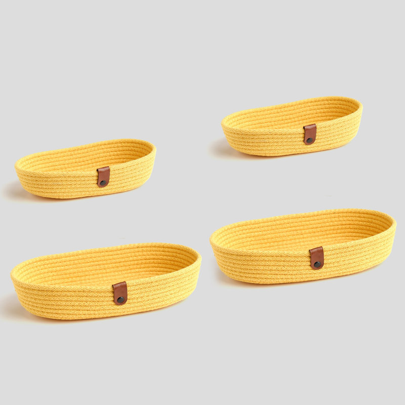 Ebern Designs Cotton Decorative Basket, Yellow
