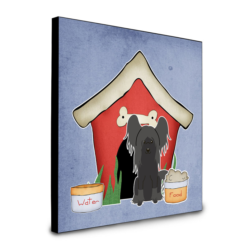 Panneau mural d’art collection dog house Scarvinia, Chien chinois à crête noir