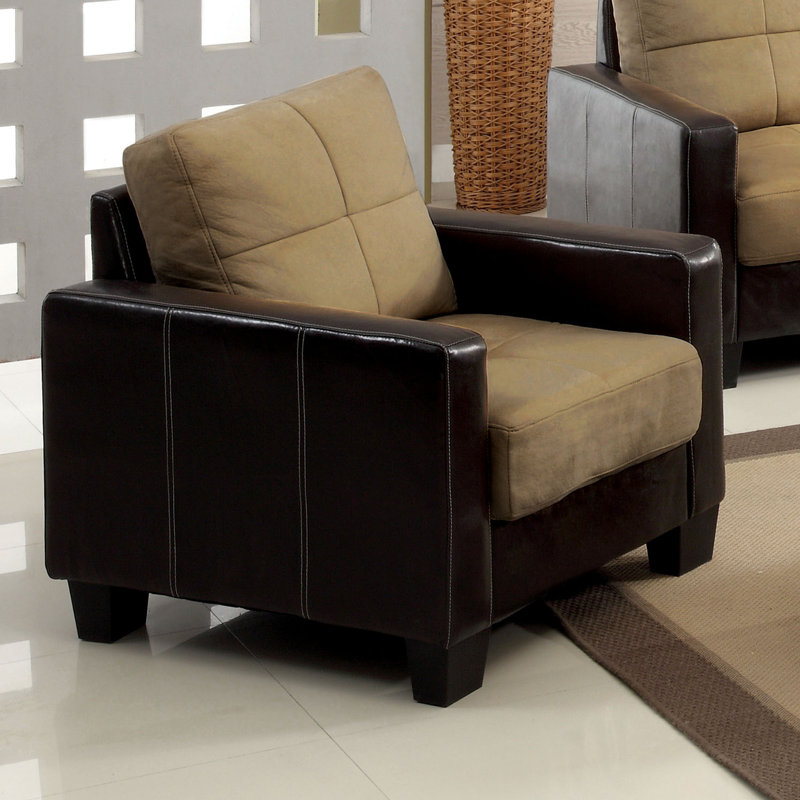 Fauteuil l 33 po Belmar, Similicuir taupe foncé