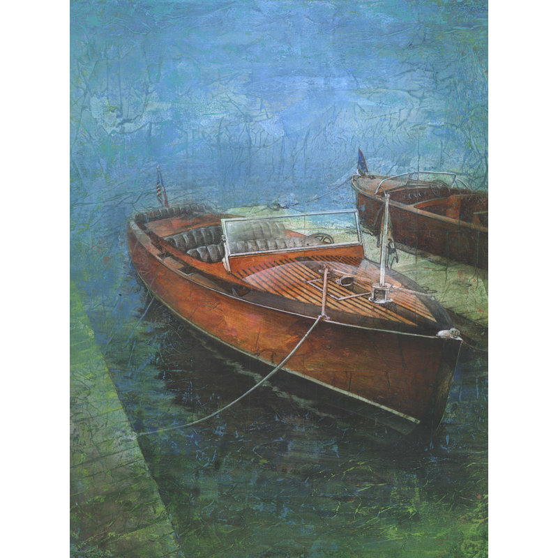 Bateau rouge - imprimé, H 16 po x l 12 po