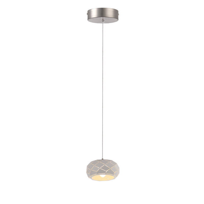 Luminaire suspendu en forme de dôme 1 lumière Bixby, Blanc