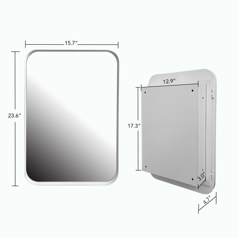 Armoire à pharmacie murale Dunadry l 15,7 po l 23,6 po H, Blanc