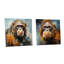 Orang-outan orang-outan, ensemble de 2 art mural en verre acrylique-1732019327