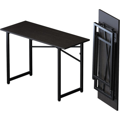 Bureau d'ordinateur pliable, aucun assemblage requis, table d'écriture et d'étude peu encombrante, noir