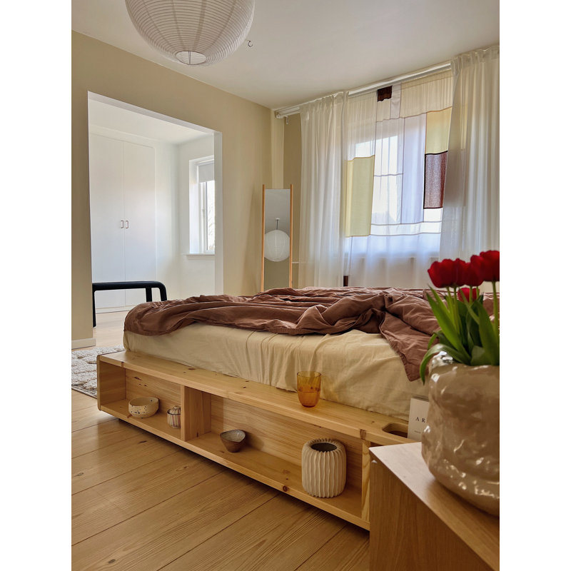 Ziggy Bed Frame, FSC certified pine wood, Made in Europe, Scandinavian Design, choose your size and color, Clear Lacquered