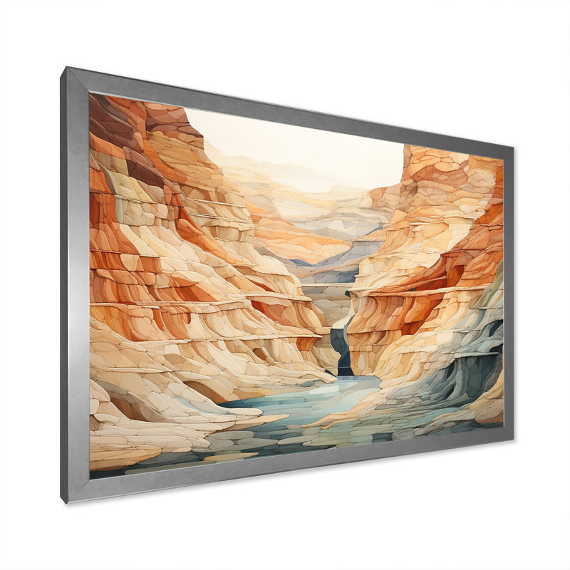 Minimalisme dans un canyon, impression sur toile, H 24 po x l 32 po x P 1 po, Cadre simple argenté