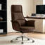 Chaise de bureau simple en similicuir réglable-132936290