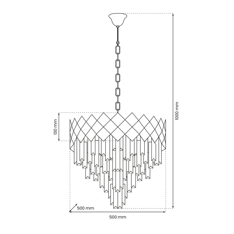 Carisma 9 - Light Crystal Chandelier, Gold