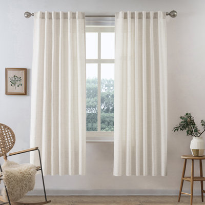 Janie Rod Pocket Semi-Sheer Curtain Panel Pair
