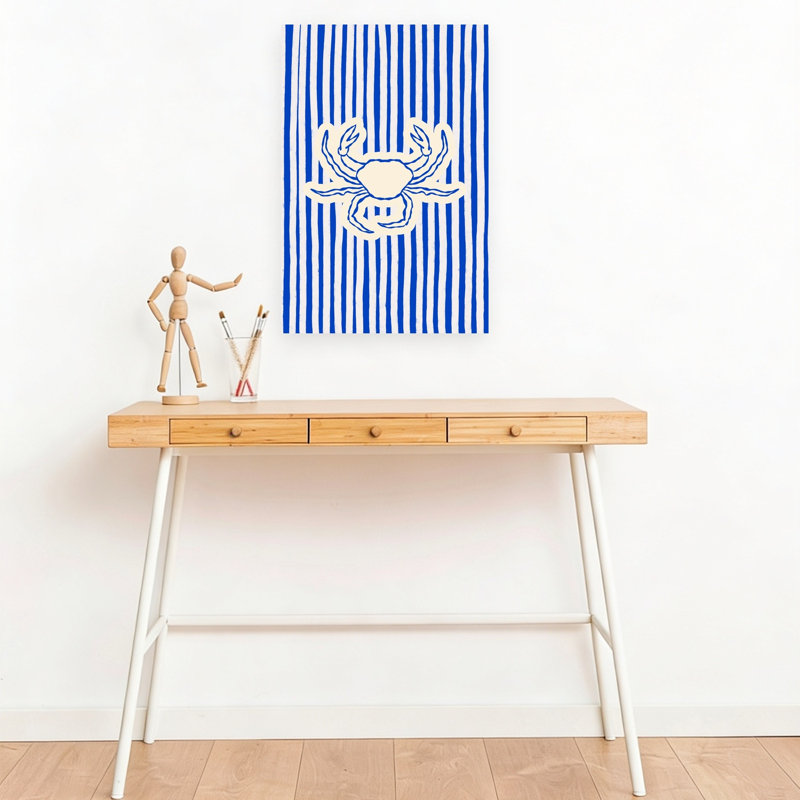 Impression d'art mural nautique crabe bleu côtier, H 18 po x l 12 po