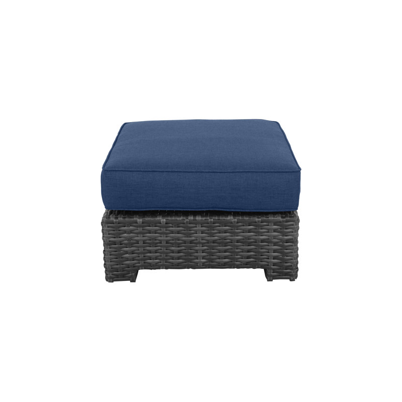 Repose-pieds avec coussin Donley, Bleu marine