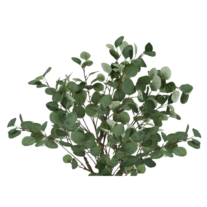 46 po Faux Eucalyptus - Plante décorative d'intérieur en pot artificiel noir avec