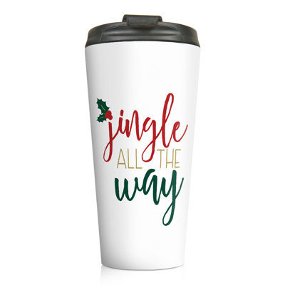 Jingle All The Way 15 oz. Tasse de voyage à double paroi en acier inoxydable