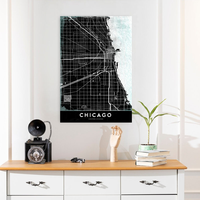 «Chicago Contemporary City Ocean», art mural, H 24 po x l 16 po