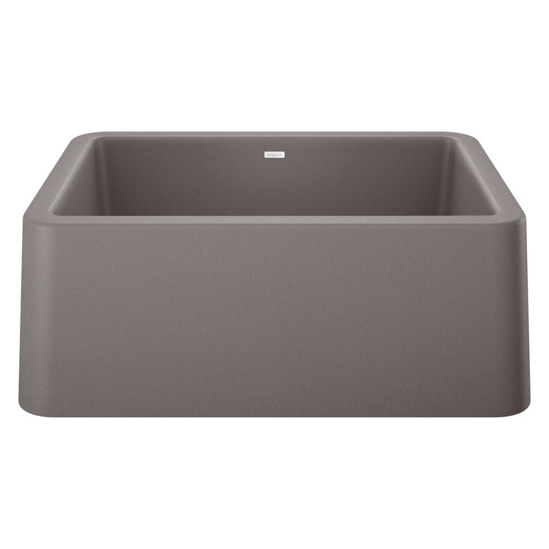 Ikon SILGRANIT 27" Single Bowl Apron-Front Farmhouse Sink, Metallic Gray