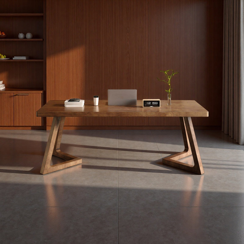 Bureau en bois massif minimaliste et créatif, 29.52" H x 62.99" W x 31.49" D
