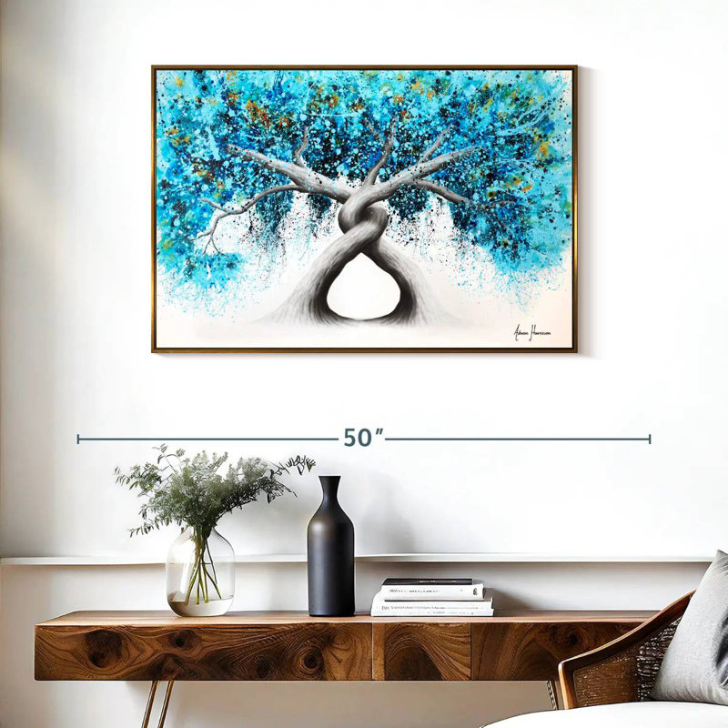 Torsion des arbres récifaux, Cadre flottant doré, 37 po x 25 po