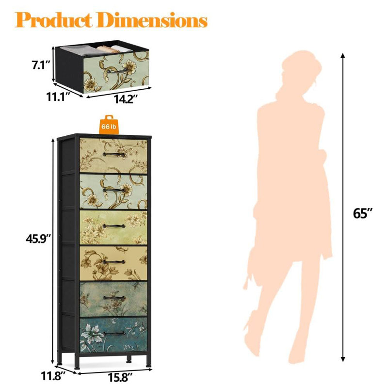 Commode haute 6 tiroirs