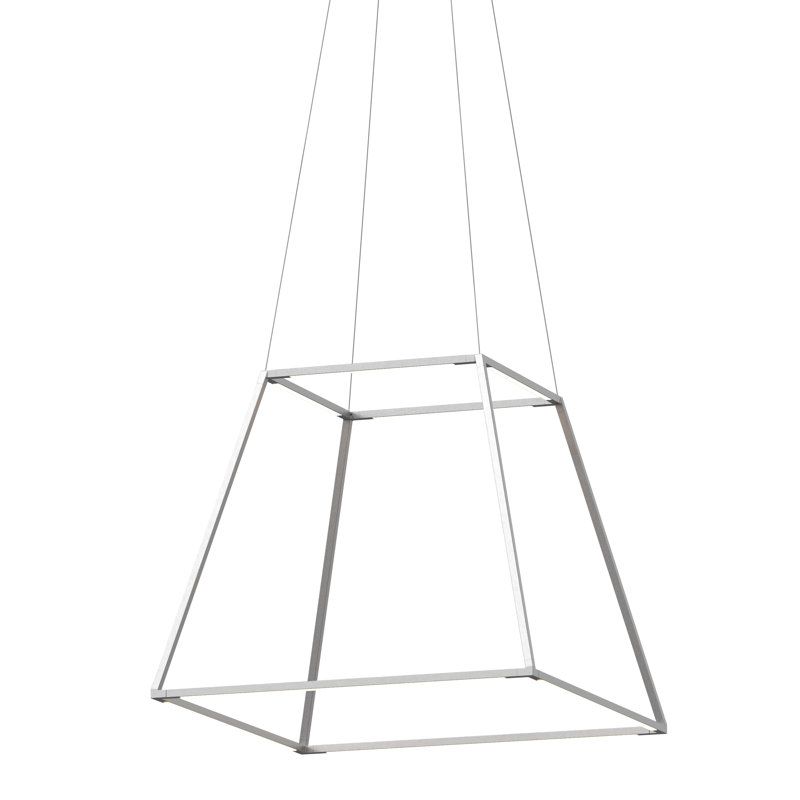 Matte Black and Silver Aluminum LED Indoor/Outdoor Pendant Light