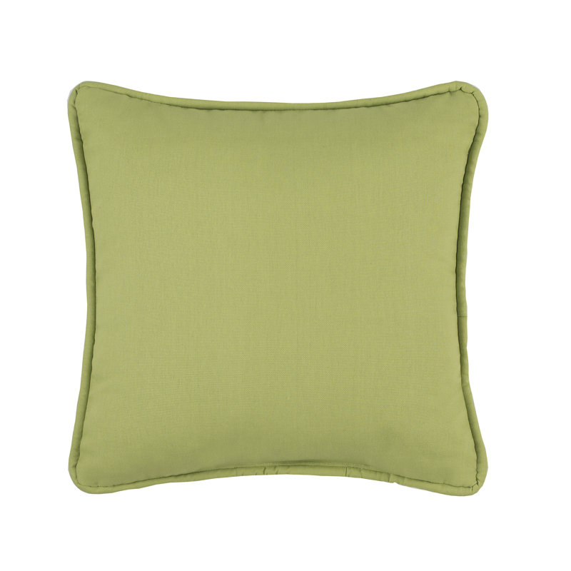 Oreiller carré en coton uni vert Beach House, Vert