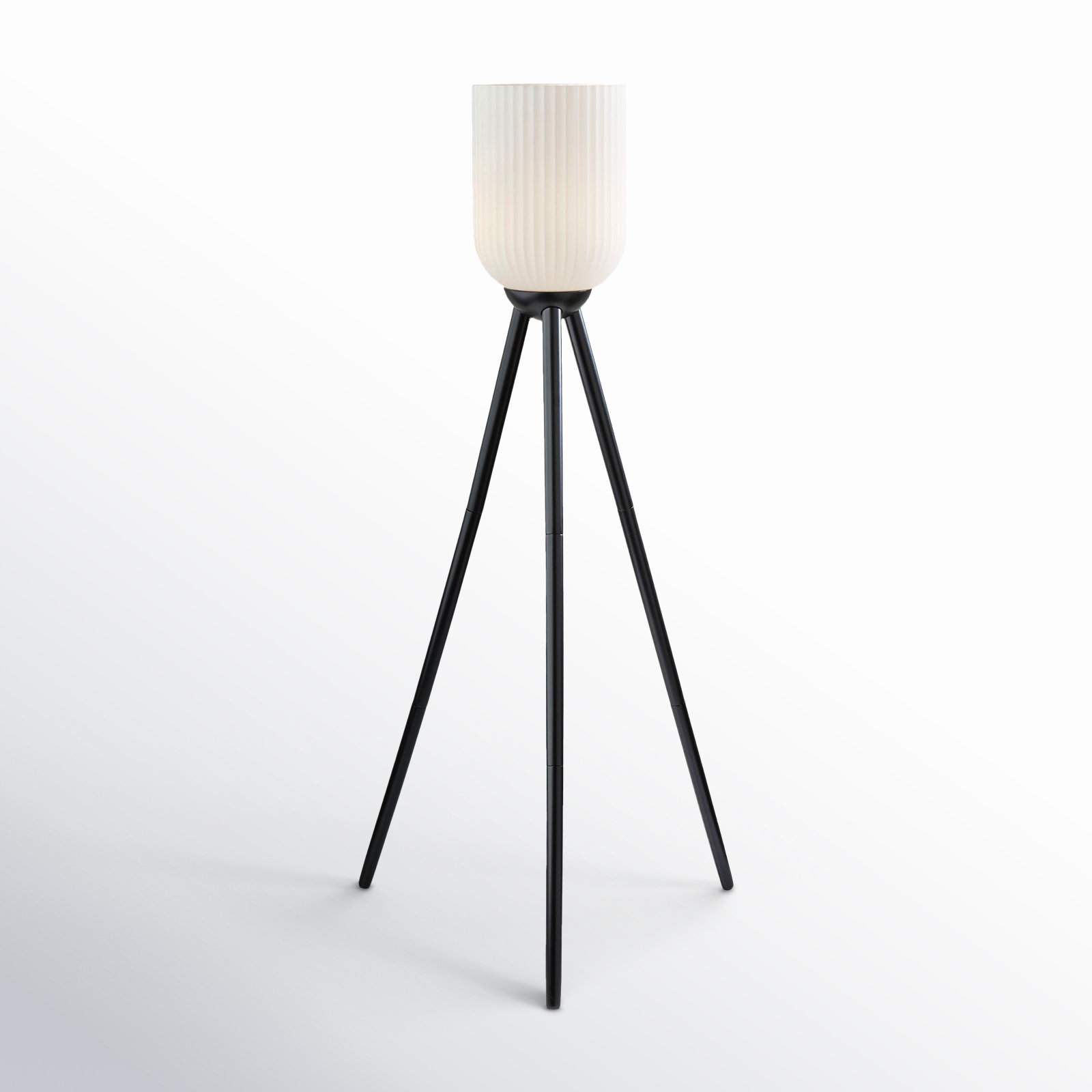 Lapka 57.5'' Wood Floor Lamp, Black