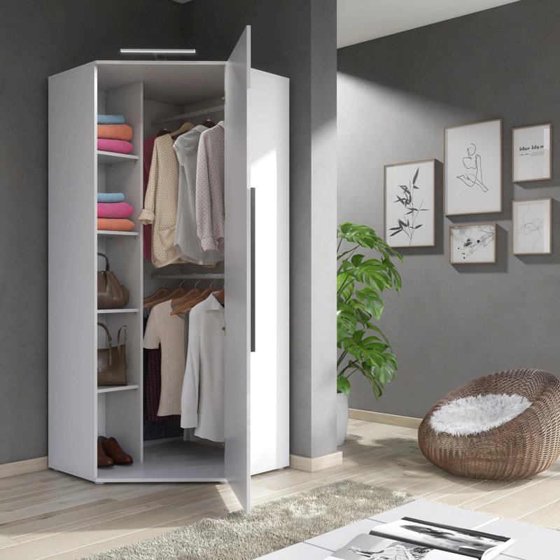 1 Door Laminate Wardrobe, White