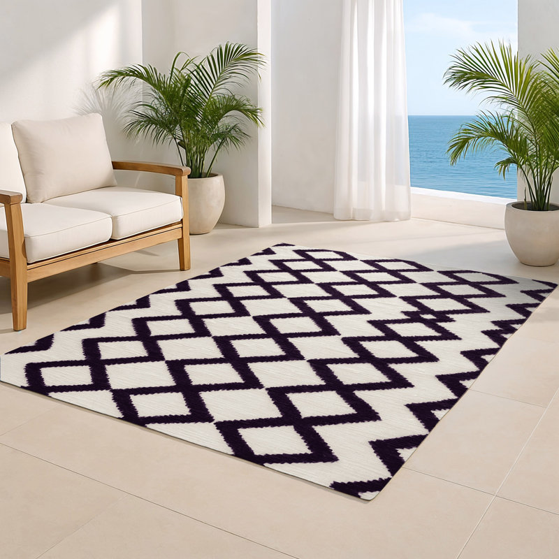 Tapis intérieur et extérieur beige Trellis, Rectangle 4pi x 6 pi
