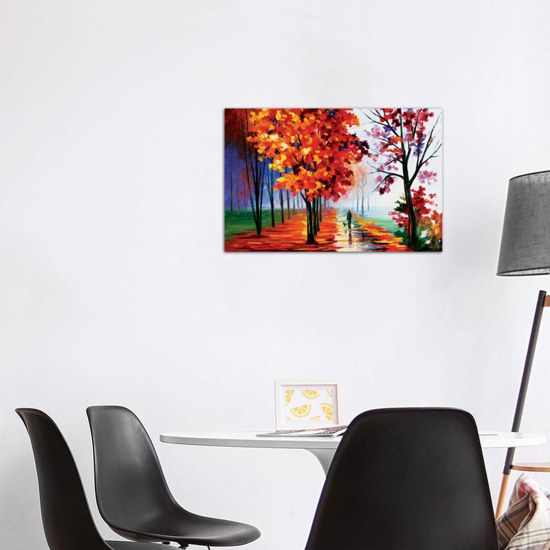 «Lilac Fog» par Leonid Afremov - impression d'art textuel, H 26 po x l 40 po x 1,5 po, Toile tendue