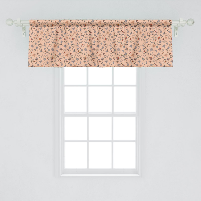 Ambesonne Ambesonne Peach Colors Valance Pack of 2 Abstract Autumn Botany Peach Multicolor