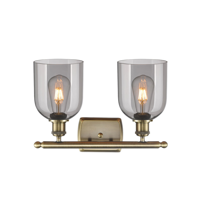 Allysson 2 - Light Dimmable Vanity Light, Light Smoke, Antique Brass
