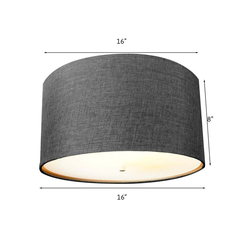 Kimmons Linen Flush Mount, Granite Gray
