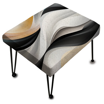Monochrome Reflections III - Geometric Rectangle Ottoman