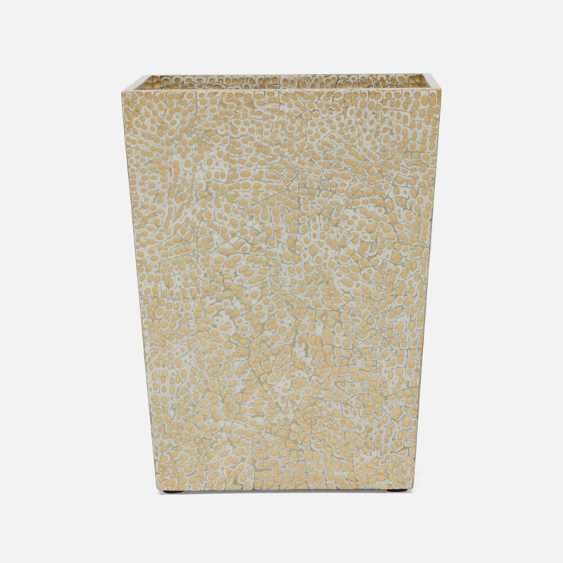 Callas 3 Gallons Waste Bin, Gold/White
