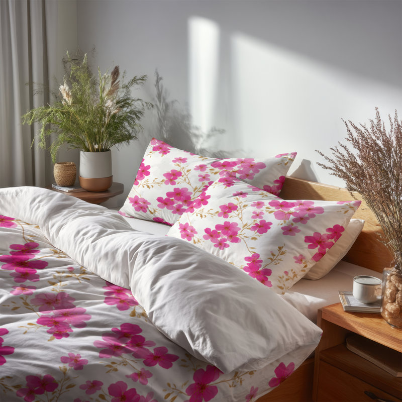 Ensemble d'édredon Floral 6 pièces - édredon rose fuchsia Whisper, King Comforter + 3 Additional Pieces