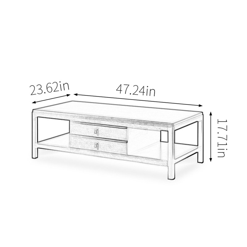 New Chinese-style all-solid wood coffee table