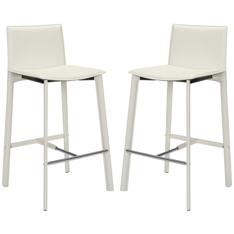 Tabouret de comptoir et de bar Anjail, Blanc, Tabouret de bar (siège d’une hauteur de 30 po)