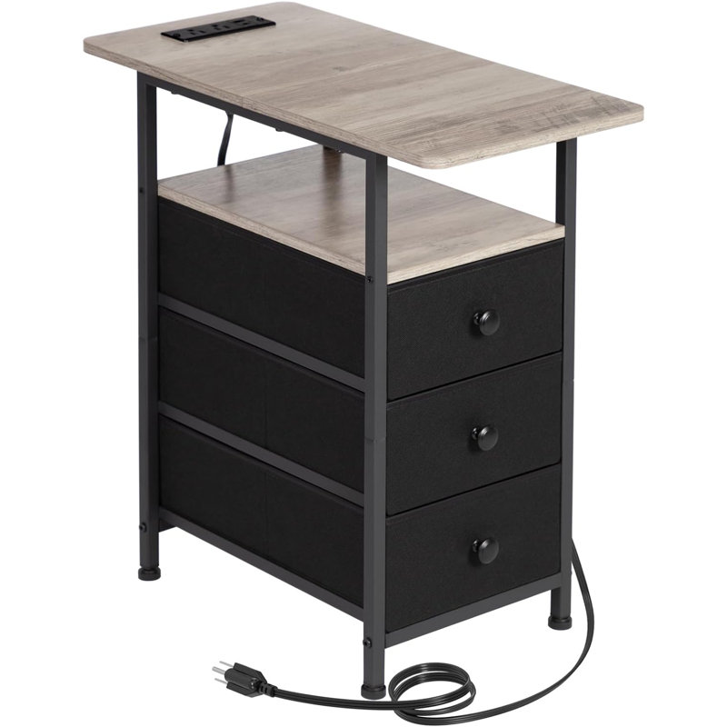 Table de chevet Ajayden, Gris