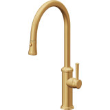 Davoli Pull-Down Kitchen Faucet with Button Sprayer - High Arc Spout