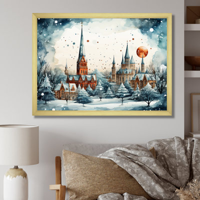 «Christmas Village In Winter II - Winter Landscape», art mural