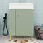 Petit meuble-lavabo 21,6 po avec lavabo, portes et tablettes de rangement-383875544