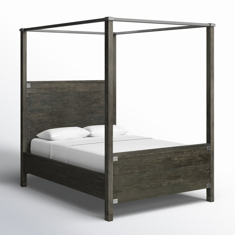 Mahika Solid Wood Canopy Bed, Queen