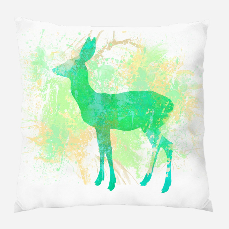 Housse et insert de coussin carré Makenzie Deer, Microsuède, Intérieur